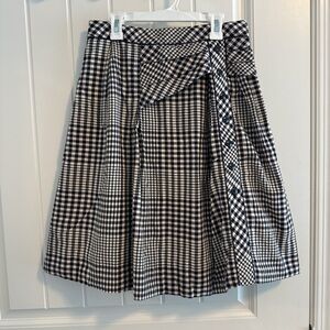 Odille Anthropologie Women’s Gingham Blue and White Skirt